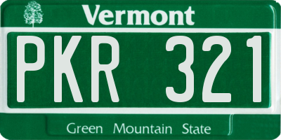 VT license plate PKR321