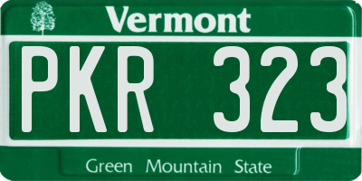 VT license plate PKR323