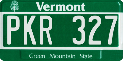 VT license plate PKR327