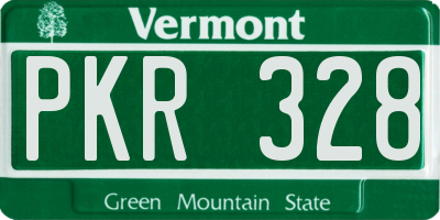 VT license plate PKR328
