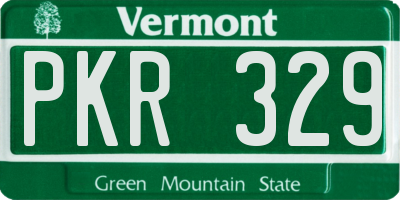 VT license plate PKR329