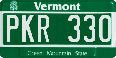 VT license plate PKR330