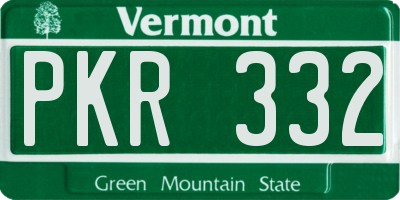 VT license plate PKR332