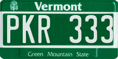 VT license plate PKR333