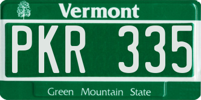 VT license plate PKR335