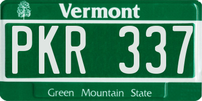 VT license plate PKR337