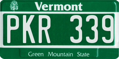 VT license plate PKR339