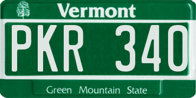 VT license plate PKR340