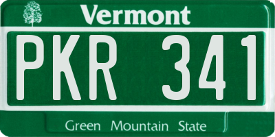 VT license plate PKR341