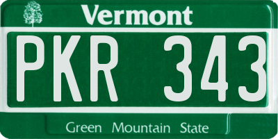 VT license plate PKR343