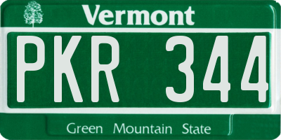 VT license plate PKR344
