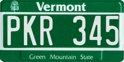 VT license plate PKR345