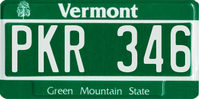 VT license plate PKR346