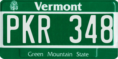 VT license plate PKR348