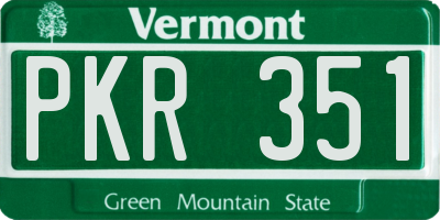 VT license plate PKR351
