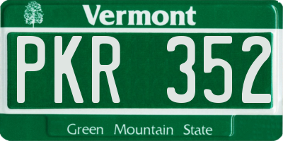 VT license plate PKR352