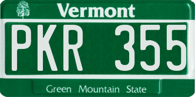 VT license plate PKR355