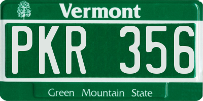VT license plate PKR356