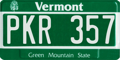 VT license plate PKR357