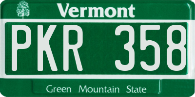 VT license plate PKR358