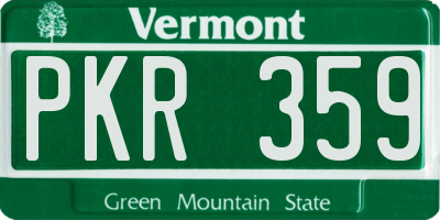 VT license plate PKR359
