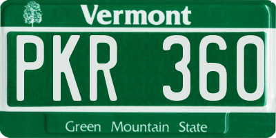 VT license plate PKR360