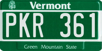 VT license plate PKR361