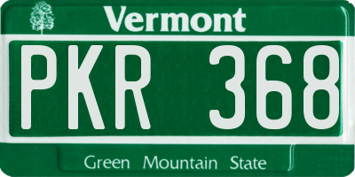 VT license plate PKR368