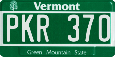 VT license plate PKR370