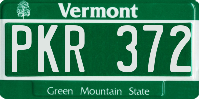 VT license plate PKR372