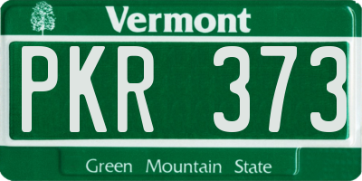VT license plate PKR373