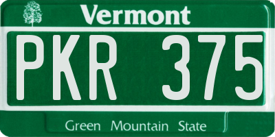 VT license plate PKR375