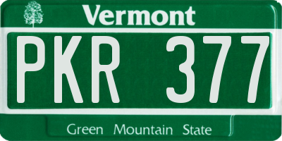 VT license plate PKR377