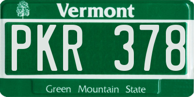 VT license plate PKR378