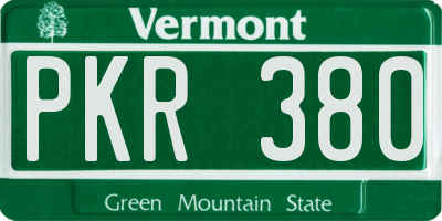 VT license plate PKR380
