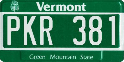 VT license plate PKR381