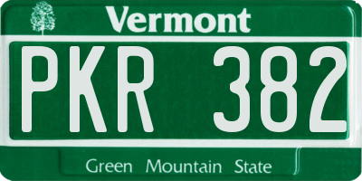 VT license plate PKR382
