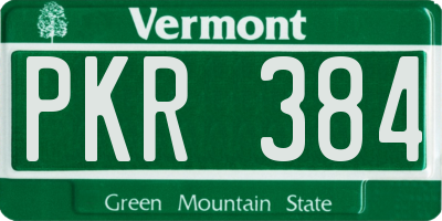 VT license plate PKR384