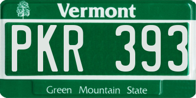 VT license plate PKR393