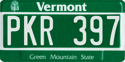 VT license plate PKR397