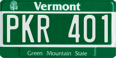 VT license plate PKR401