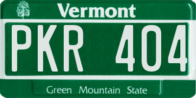 VT license plate PKR404