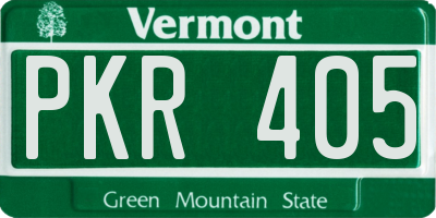 VT license plate PKR405