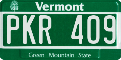 VT license plate PKR409