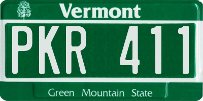 VT license plate PKR411