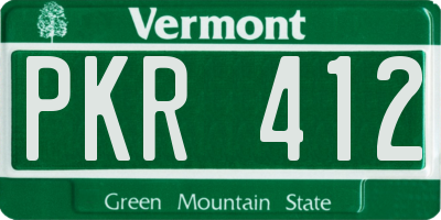 VT license plate PKR412