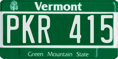 VT license plate PKR415