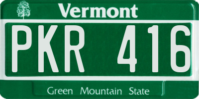 VT license plate PKR416