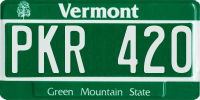 VT license plate PKR420