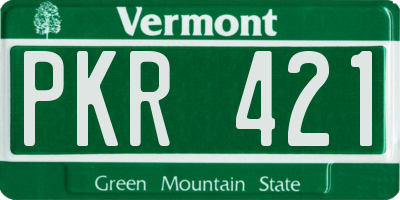 VT license plate PKR421